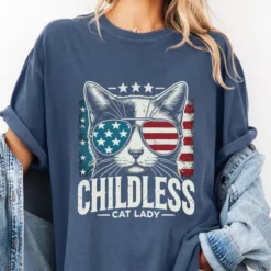 Patriotic Childless Cat Lady Shirt